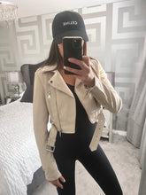 Load image into Gallery viewer, Dixie faux leather look cropped jacket - beige