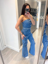 Load image into Gallery viewer, Katy denim cargo jumpsuit
