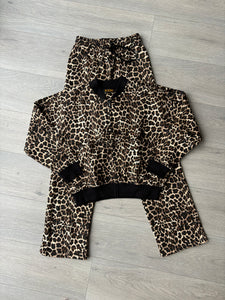 Talia straight leg jogger set - leopard