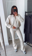 Load image into Gallery viewer, Cassidy flare leg bomber jacket loungewear set - ivory