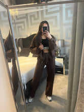 Load image into Gallery viewer, Anita wide leg jogger and jacket set - chocolate