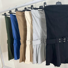 Load image into Gallery viewer, SALE Bailey pleated skirt buckle detail mini dress - choose colour