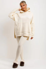 Load image into Gallery viewer, Carter oversized side split hoodie &amp; leggings co-ord - cream