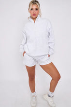 Load image into Gallery viewer, Anya quarter zip jumper and jogger shorts set - grey marl