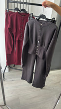 Load image into Gallery viewer, Chloe cinch waist long sleeve top and jogger set - charcoal
