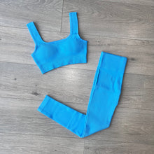 Load image into Gallery viewer, Codie ribbed crop &amp; legging set - blue