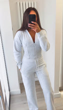 Load image into Gallery viewer, Cassie (2) cinch waist jacket and jogger set - light grey