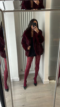 Load image into Gallery viewer, Cassandra faux fur coat - burgundy