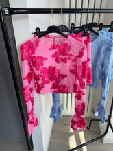 Load image into Gallery viewer, Brooke floral lace lined top and skirt set - pink