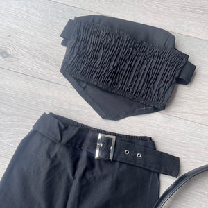 Sia buckle detail mini skirt & bandeau set