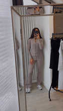 Load image into Gallery viewer, Mabel ribbed long sleeve button up detail top and trouser set - taupe