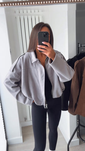 Idah faux suede jacket - grey