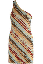 Load image into Gallery viewer, Chloe woven striped one shoulder mini dress