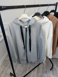 Callie zip up hooded jacket - grey