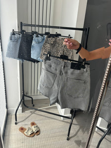 Quinn grey denim wrap over skort - stretch fit, size down