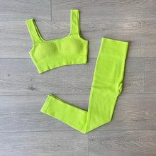 Load image into Gallery viewer, Codie ribbed crop &amp; legging set - lime