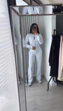 Load image into Gallery viewer, Chloe cinch waist long sleeve top and jogger set - light grey