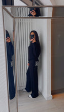Load image into Gallery viewer, Jacey knit straight leg loungewear set - black