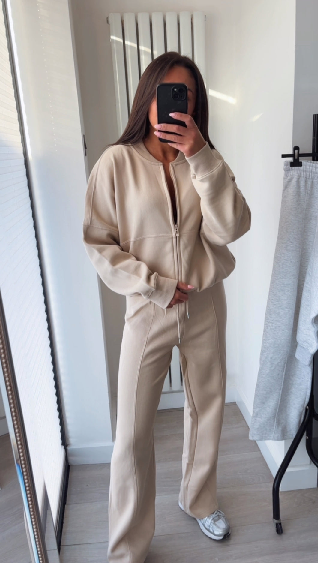 Talia straight leg jogger set - oatmeal