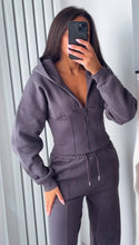 Load image into Gallery viewer, Cassie cinch waist jacket and jogger set - charcoal