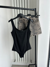 Load image into Gallery viewer, Una black double lined slinky square neck bodysuit