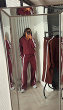 Load image into Gallery viewer, Libby stripe detail jogger and jacket set - wine