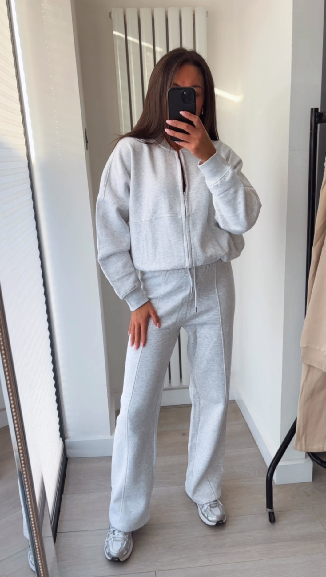 Talia straight leg jogger set - light grey