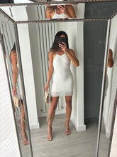Load image into Gallery viewer, Perrie lace detail tie back mini dress - white