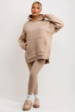 Load image into Gallery viewer, Carter oversized side split hoodie &amp; leggings co-ord - tan