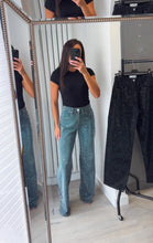 Load image into Gallery viewer, Bella full diamanté embellished straight leg denim jeans - indigo blue