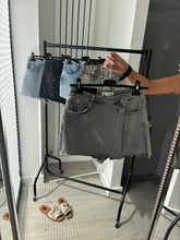 Load image into Gallery viewer, Quinn grey denim wrap over skort - stretch fit, size down
