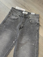 Load image into Gallery viewer, Bella full diamanté embellished straight leg grey denim jeans