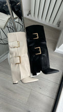Load image into Gallery viewer, Cora folded buckle detail boots - beige