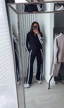 Load image into Gallery viewer, Libby stripe detail jogger and jacket set - black