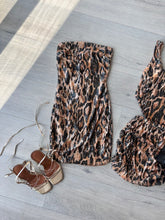 Load image into Gallery viewer, Alaska bandeau sequin leopard mini dress