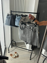 Load image into Gallery viewer, Quinn grey denim wrap over skort - stretch fit, size down
