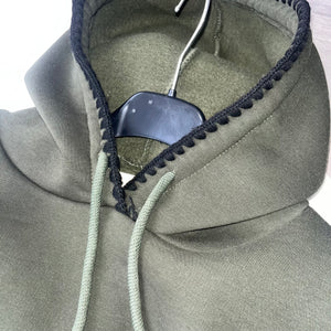 Una stitch detail hoodie - khaki