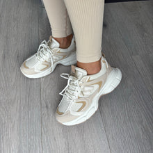 Load image into Gallery viewer, Nessa trainers - nude/metallic (size up)