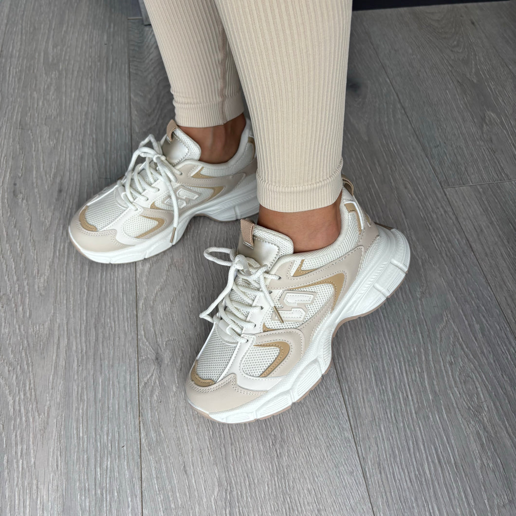 Nessa trainers - nude/metallic (size up)