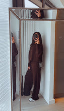 Load image into Gallery viewer, Jacey knit straight leg loungewear set - chocolate brown