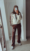 Load image into Gallery viewer, Casey stripe detail jogger and jacket set - chocolate