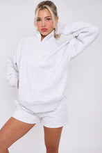 Load image into Gallery viewer, Anya quarter zip jumper and jogger shorts set - grey marl