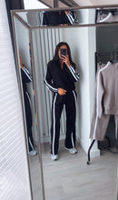 Load image into Gallery viewer, Libby stripe detail jogger and jacket set - black