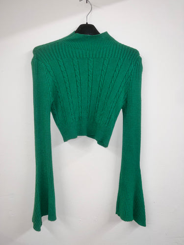 Darcie crop jumper - green