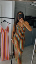 Load image into Gallery viewer, Missi zig zag gold shell detail cut out midi dress - green