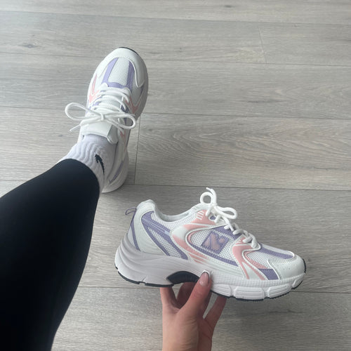 Nessa (style 2) trainers - white/pink/lilac