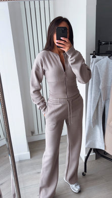 Kya (2) cinch waist jacket and jogger set - dove grey