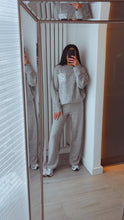 Load image into Gallery viewer, Jacey knit straight leg loungewear set - grey