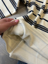 Load image into Gallery viewer, Marcie stripe long sleeve collared rugby style top - cream/navy