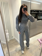 Load image into Gallery viewer, Eva cinch waist straight leg jogger set  - grey acid wash